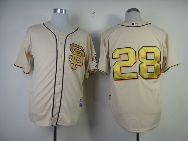 Men San Francisco Giants #28 Posey Cream SF MLB Jerseys->san francisco giants->MLB Jersey